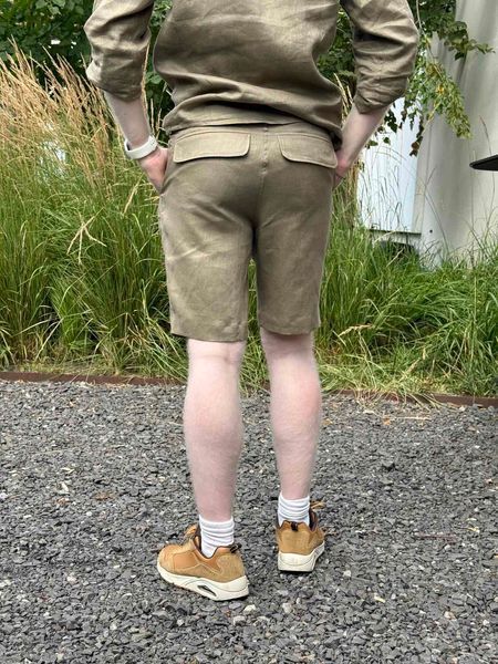 Men's Linen Shorts, Straight Fit with Pockets, Sand