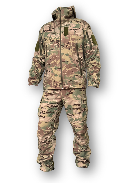 Tactical SoftShell Suit Multicam + Fleece Jacket Multicam (3-in-1 Set)